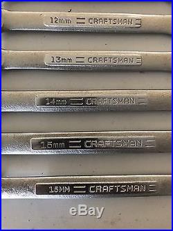 Craftsman LARGE 25pc Metric Mm Combination Wrench Set Series -v- And -vv- USA