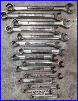 Craftsman Metric Combination 15pc Wrench Set 12pt V^ 7mm-22mm USA Vintage