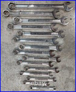 Craftsman Metric Combination 15pc Wrench Set 12pt V^ 7mm-22mm USA Vintage