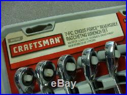 Craftsman Reversible Ratcheting Wrench Set 7Pc Cross force Metric 944851