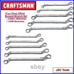 Craftsman Tools 10 pc Deep Offset Box End Wrench Set SAE Metric 5