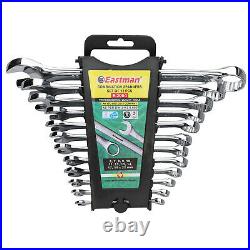 Eastman 12 Pcs Ratcheting Combination Wrench Kit Roll Set-Elliptical Panel-CRV