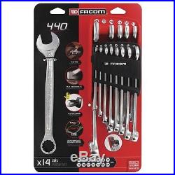 FACOM TOOLS New 14 Piece Combination Spanner Wrench Set 7mm 24mm In Clip