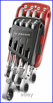 Facom Flexible Head Ratcheting Imperial Af Wrench Spanner Wrench Set In Clip