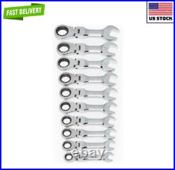 GEARWRENCH 10 Pc. 12 Pt. Stubby Flex Head Ratcheting Combination Wrench Set