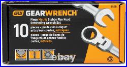 GEARWRENCH 10 Pc. 12 Pt. Stubby Flex Head Ratcheting Combination Wrench Set