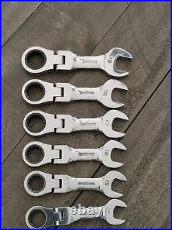 GEARWRENCH 10 Pc. Metric Stubby Flex Head Ratcheting Combination Wrench Set
