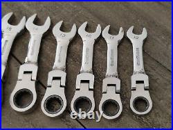 GEARWRENCH 10 Pc. Metric Stubby Flex Head Ratcheting Combination Wrench Set