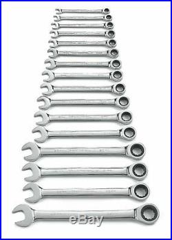 GEARWRENCH 16 Pc. 12 Point Ratcheting Combination Metric Wrench Set 9416