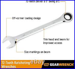GEARWRENCH 16 Pc. Ratcheting Combination Wrench Set with Tray, Metric 9416
