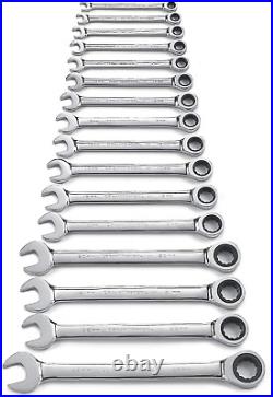 GEARWRENCH 16 Pc. Ratcheting Combination Wrench Set with Tray, Metric 9416