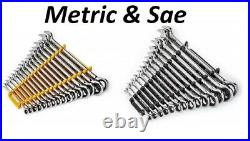 GEARWRENCH 90 Tooth 12 Point Ratcheting Box Combo Wrench Set Metric and SAE