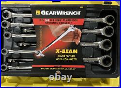 GEARWRENCH 9 Pc. 12 Point XL X-Beam Ratcheting Combination Wrench Set, SAE
