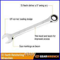 GEARWRENCH Combination Ratcheting Wrench Set Metric Master 16-Piece Hand Tool