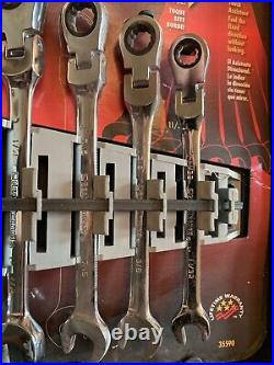 GEARWRENCH Flex Head Ratcheting Combination Wrench Set SAE & Metric 14 pc