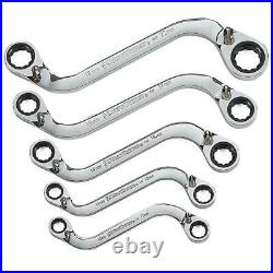 GEARWRENCH Ratcheting Wrench Set S-Shaped Reversible Double Box (5-Piece)