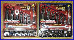 GearWrench 14 Pc SAE/Metric Ratcheting Combination Flex Head Wrench Set! 7 1/2