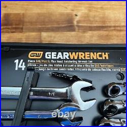 GearWrench 14 Piece Flex-Head Ratcheting Combo Wrench Set SAE / Metric 85141
