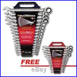 GearWrench 16 Pc Metric Combination Ratcheting Set 9416 FREE 13 Pc SAE Set 9312