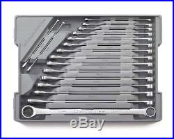 GearWrench 17 Pc Metric XL Gearbox Double Box Ratcheting Wrench Set 85989 New
