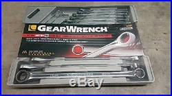 GearWrench 17 Pc Metric XL Gearbox Double Box Ratcheting Wrench Set 85989 New