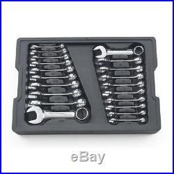 GearWrench 20-Pc SAE/Metric Stubby Non-Ratcheting Wrench Set 81903 New