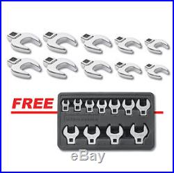 GearWrench 21pc SAE & Metric Crowfoot Wrench set 10-19MM & 3/8 to 1 81909 81908