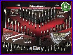 GearWrench 32 Pc Combination Ratcheting Wrench Set SAE/Metric with Stubby New