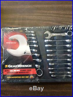 GearWrench (81903) 20 pcs SAE/METRIC Stubby Fixed Combination Wrench set
