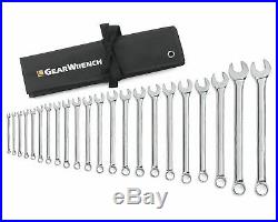 GearWrench 81916 22 Pc Long Pattern Combination Non-Ratcheting Wrench Set Metric