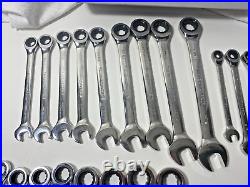 GearWrench 85034 Ratcheting Combination Wrench Set 34 Pieces with Box SAE Metric