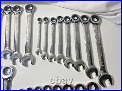 GearWrench 85034 Ratcheting Combination Wrench Set 34 Pieces with Box SAE Metric