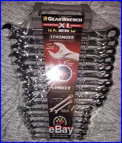 GearWrench 85099 16 Piece Metric XL Ratcheting Combination Wrench Set