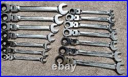 GearWrench 85141 14 pc SAE MetricFlex-Head Ratcheting Wrench Set New