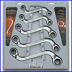 GearWrench 85299 Metric S-Shape Reversible Ratcheting Wrench Set 5 Pc