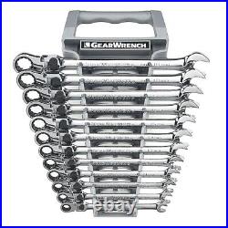 GearWrench 85698 12-Pc XL Metric Locking Flex Combination Ratcheting Wrench Set
