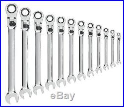 GearWrench 85698 12 Piece XL Locking Flex-Head Ratcheting Combination Wrench Set