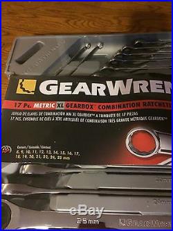 GearWrench 85989 17 Pc. Metric XL Gearbox Combination Ratcheting Wrench Set- NEW