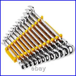 GearWrench 86727 12pc 90T 12 Pt Flex Ratcheting Combination Metric Wrench Set