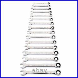 GearWrench 86928 16 Pc. 90-Tooth 12 PT Metric Combination Ratcheting Wrench Set