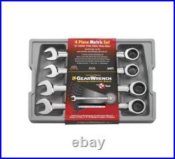 GearWrench 9413 4-Piece Metric Jumbo Combination Ratcheting Wrench Set NEW