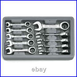 GearWrench 9520D 10-Pc 12-Point Stubby Ratcheting Combination Metric Wrench Set