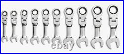 GearWrench 9550 10 Pc 12 Pt STUBBY FLEX RATCHETING COMBINATION METRIC WRENCH SET