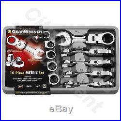 GearWrench 9550 10 Piece Stubby Flex Combination Ratcheting Wrench Set FREESHIP