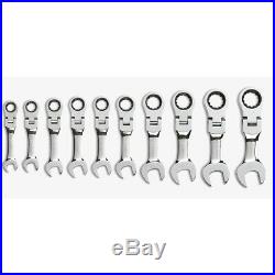 GearWrench 9550 10 pc Metric Stubby Flex Head Combination Ratcheting Wrench Set