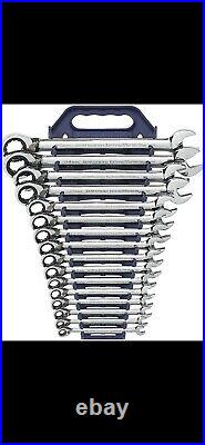GearWrench 9602 16-Piece Reversible Combination Ratcheting Wrench Set Metric New