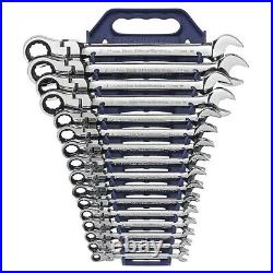 GearWrench 9902D 16 Pc Flex Combination Ratcheting Metric Wrench Set