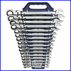 GearWrench 9902 16pc. 12pt Metric Flex Head Combination Ratcheting Wrench Set