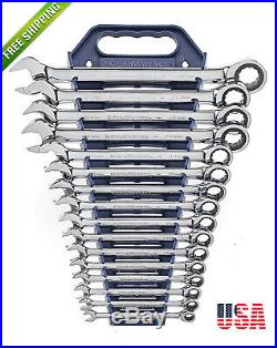 GearWrench Ratcheting Wrench Set Ratchet Sets Metric Wrenches Tools 16-Piece