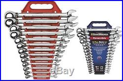 GearWrench SAE/Metric Reversible Combination Ratcheting Wrench Sets